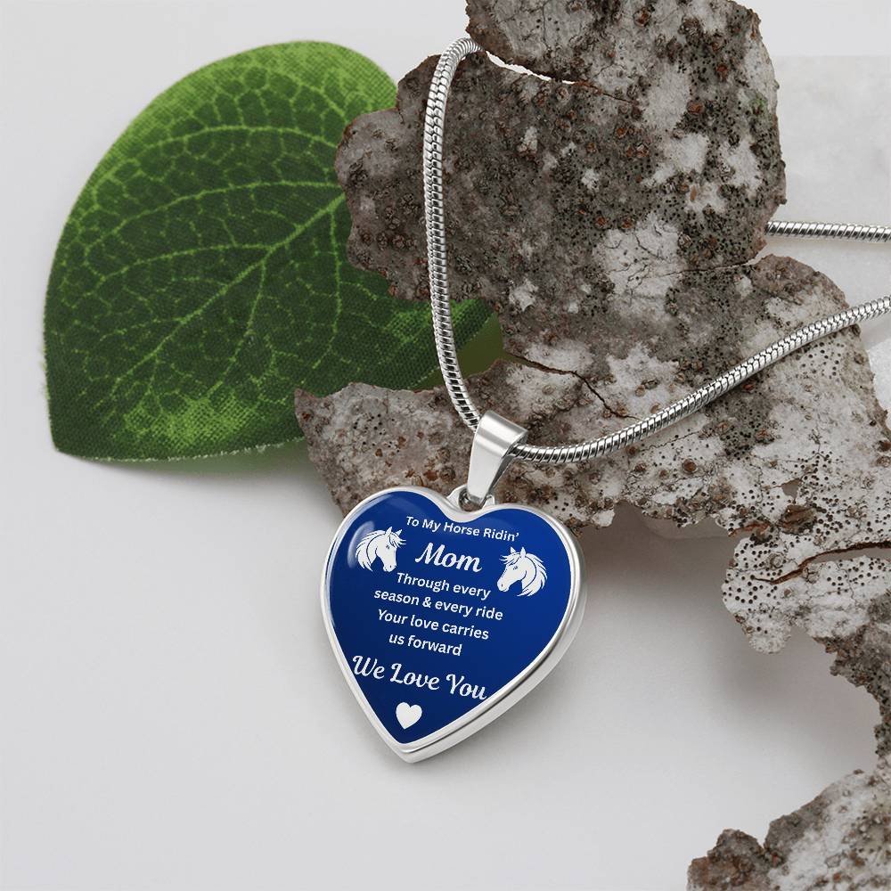 Horse Ridin Mom Heart-Shaped Necklace – view 13