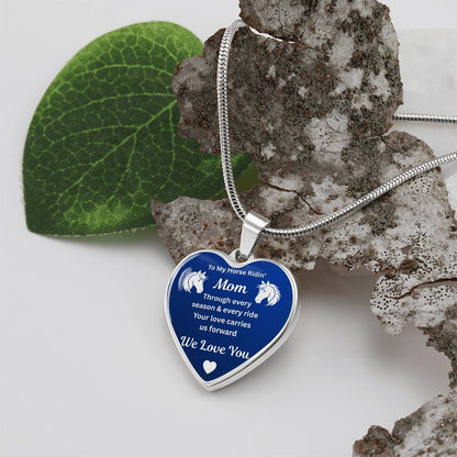 Horse Ridin Mom Heart-Shaped Necklace – view 13
