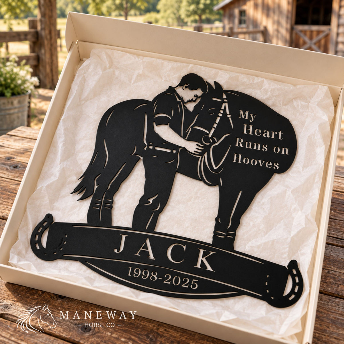 My Heart Runs on Hooves Stall Sign – view 3