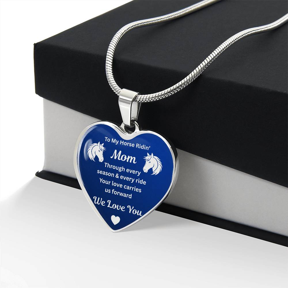 Horse Ridin Mom Heart-Shaped Necklace – view 10