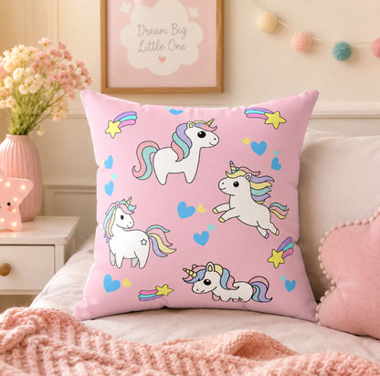 Pastel Cute Unicorn Pattern Throw Pillow