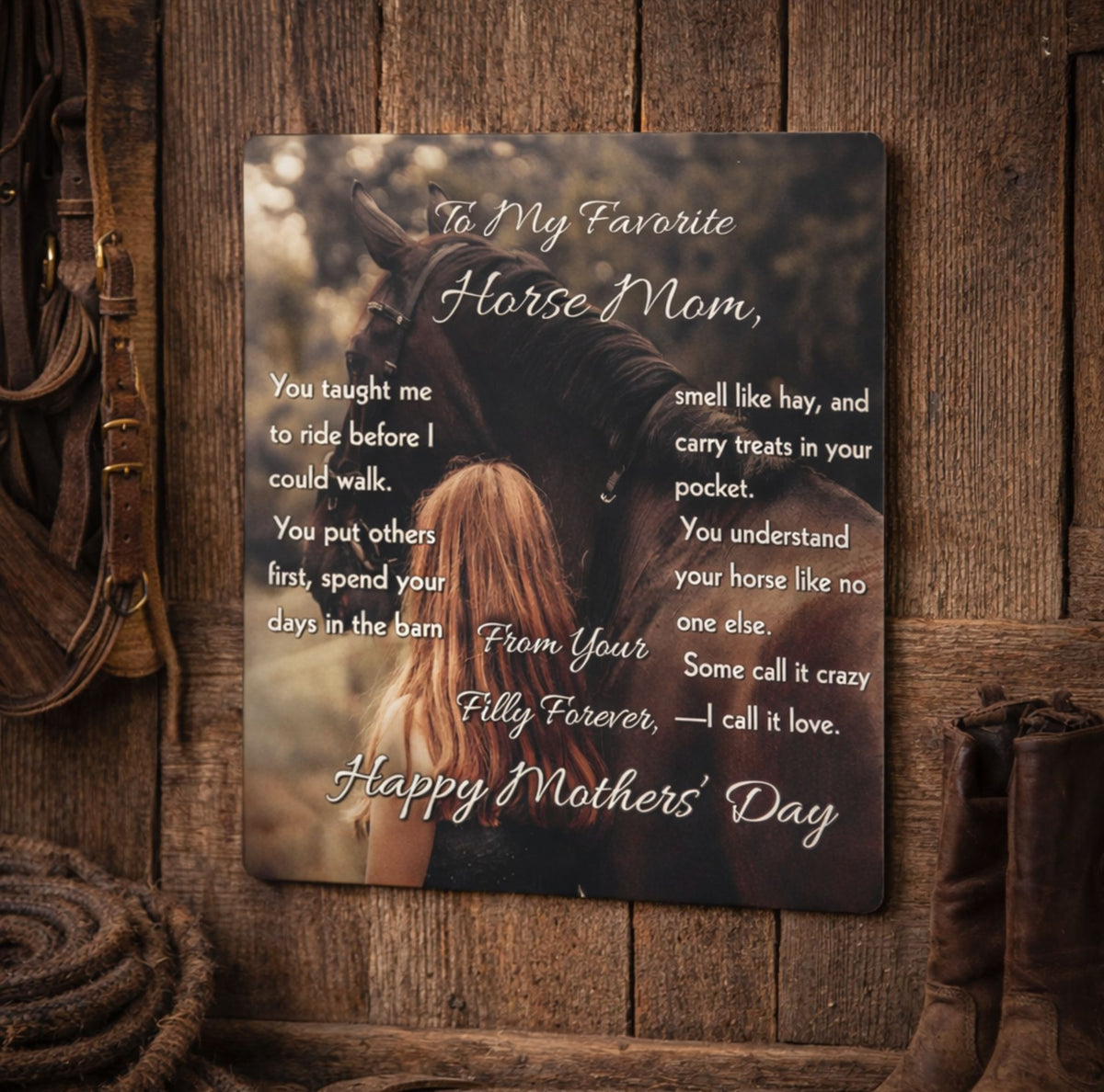 To My Favorite Horse Mom High Gloss Metal Prints – Mother's Day Horse Gift – view 3