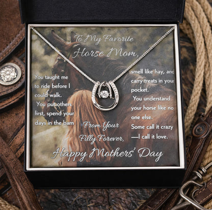 Favorite Horse Mom Horseshoe Necklace – view 2
