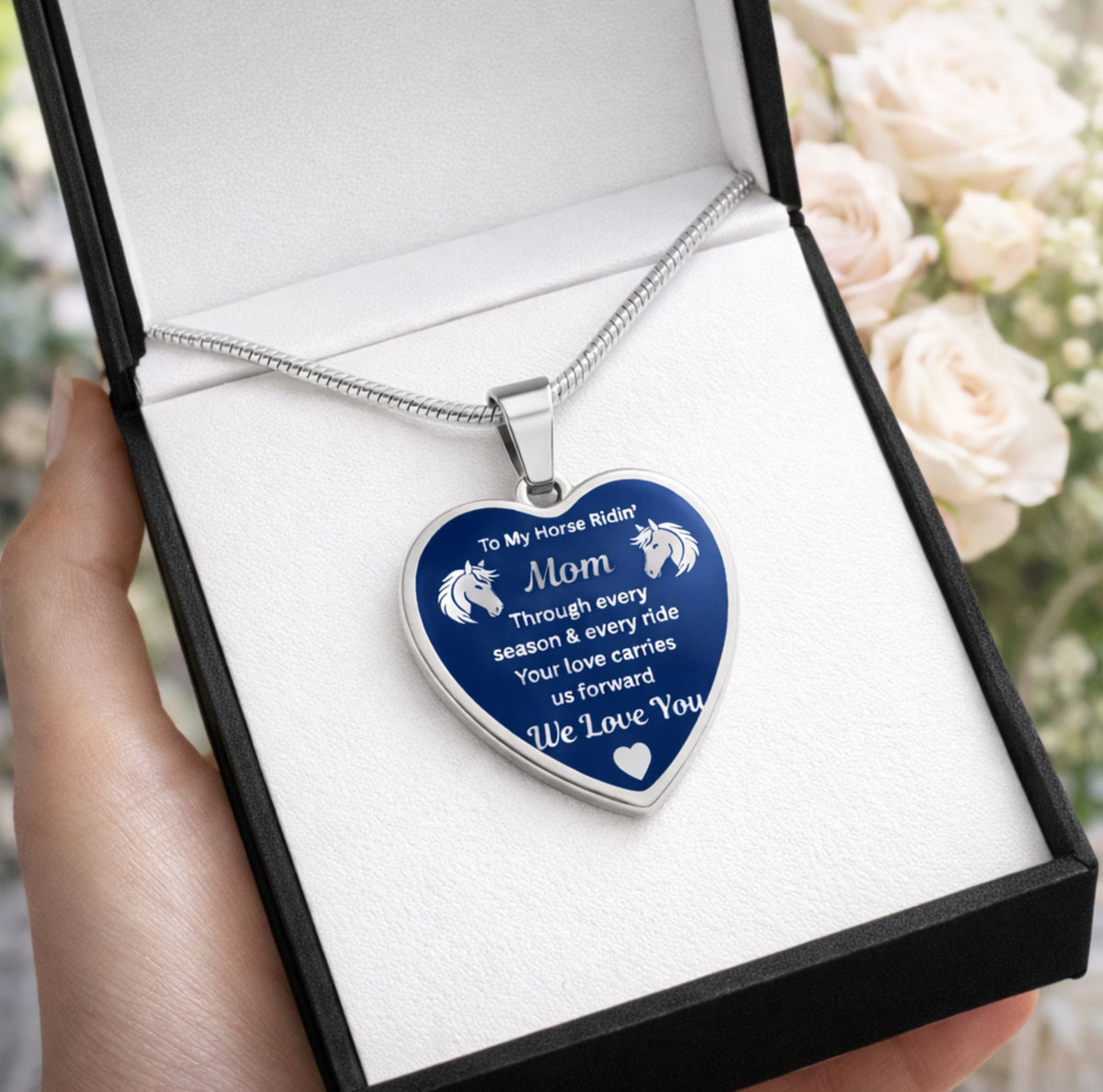 Horse Ridin Mom Heart-Shaped Necklace – view 8
