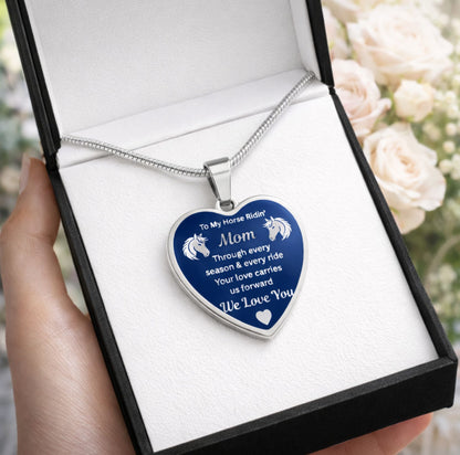 Horse Ridin Mom Heart-Shaped Necklace – view 8