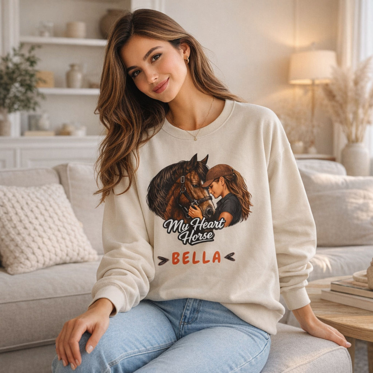 My Heart Horse Personalized Sweatshirt – view 2