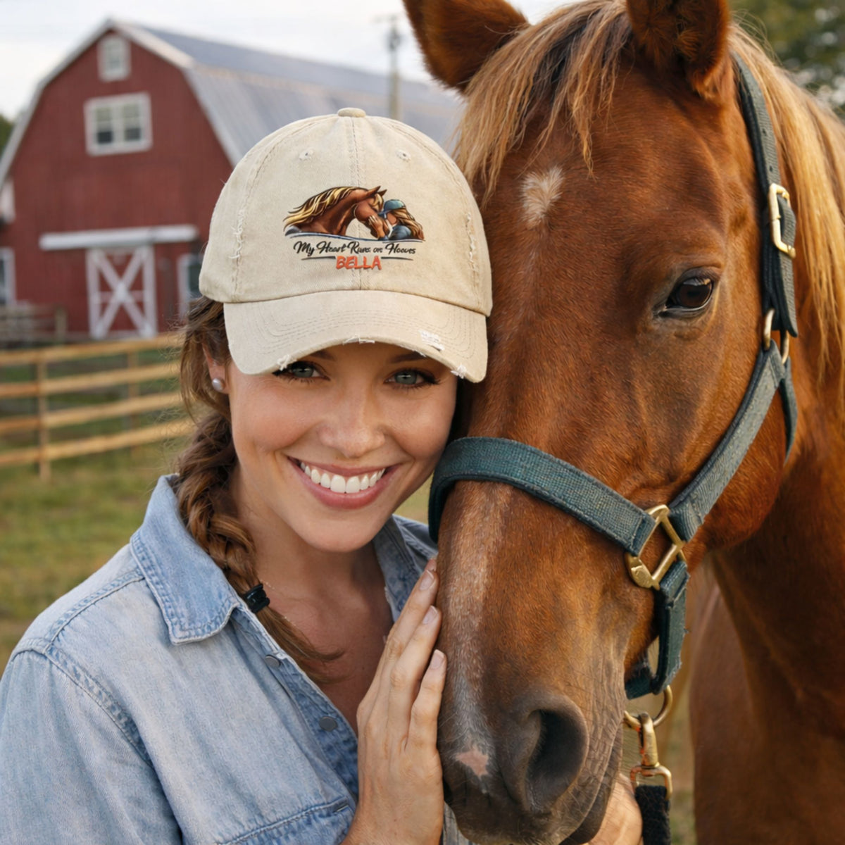 Heart Runs on Hooves Personalized Cap – view 2