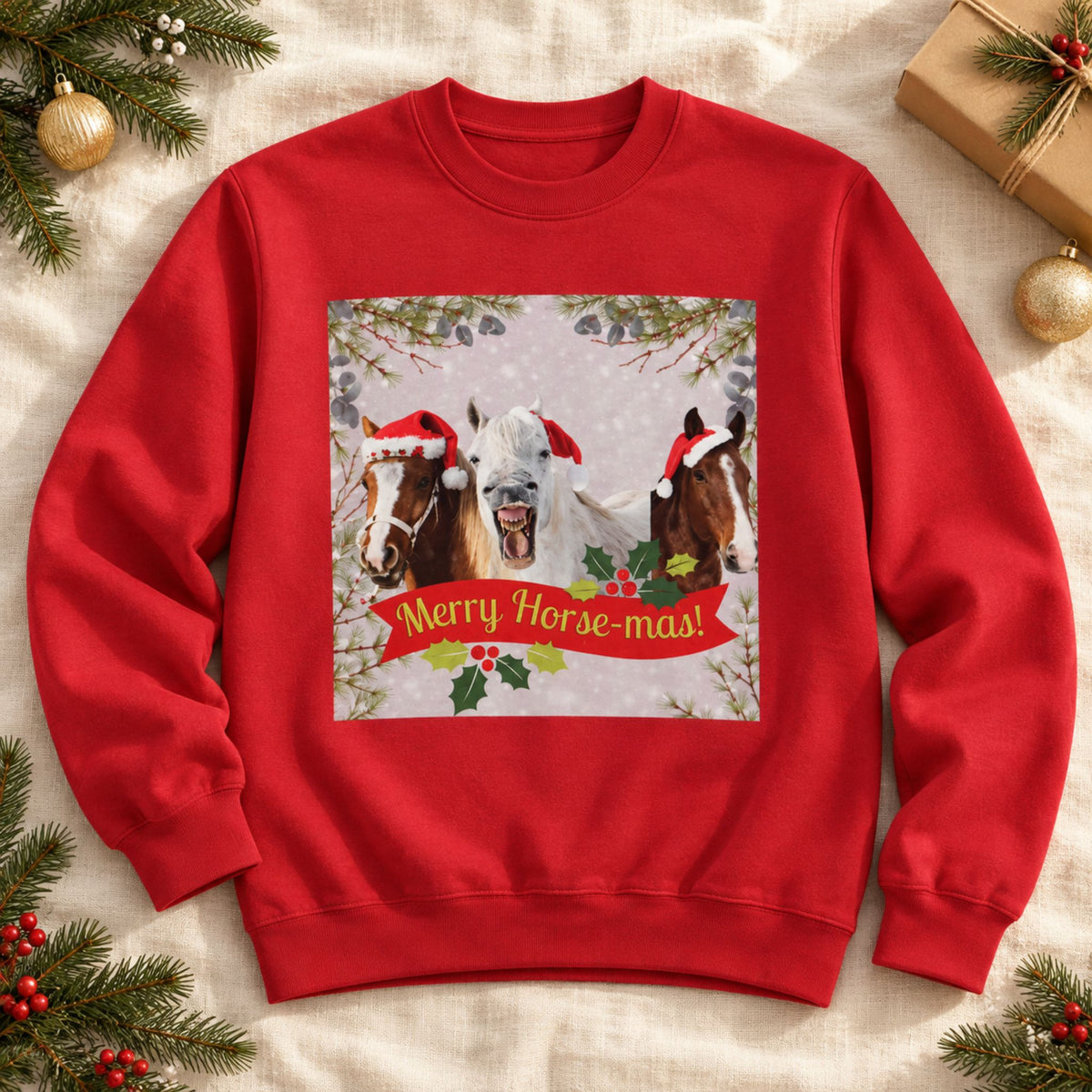 Merry Horse-Mas Christmas Sweatshirt