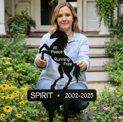 At Peace Rearing Horse Garden Stake – view 4