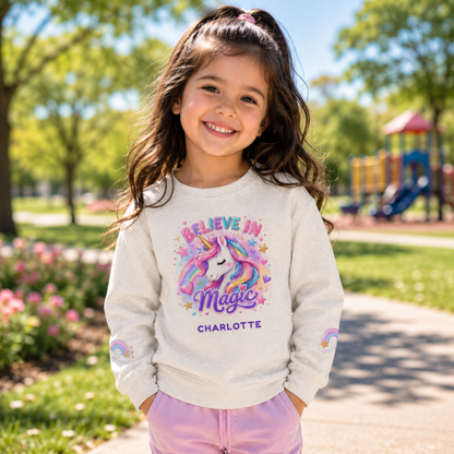 Believe in Magic Personalized Unicorn Sweatshirt