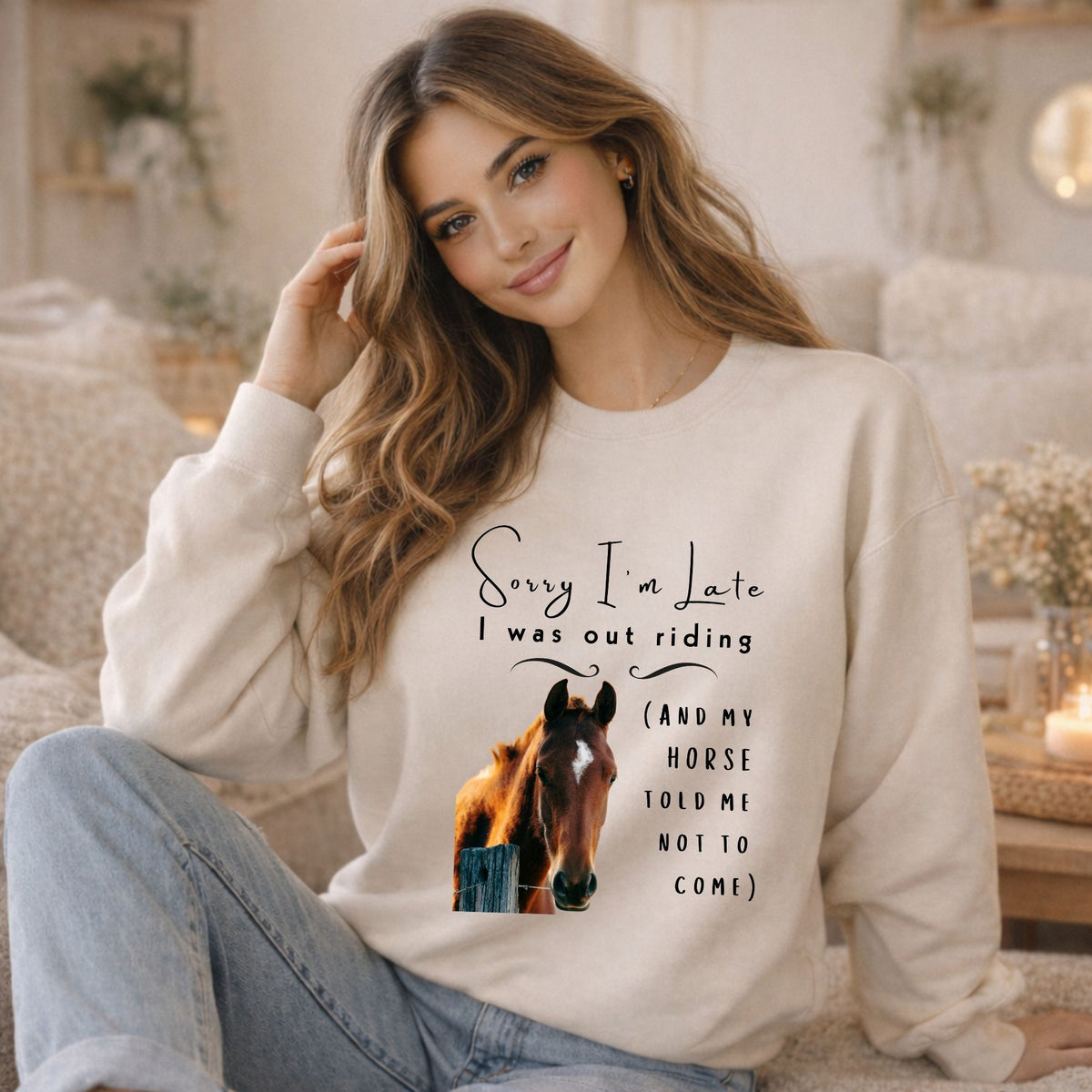 Sorry I'm Late Horse Riding Sweatshirt – view 8