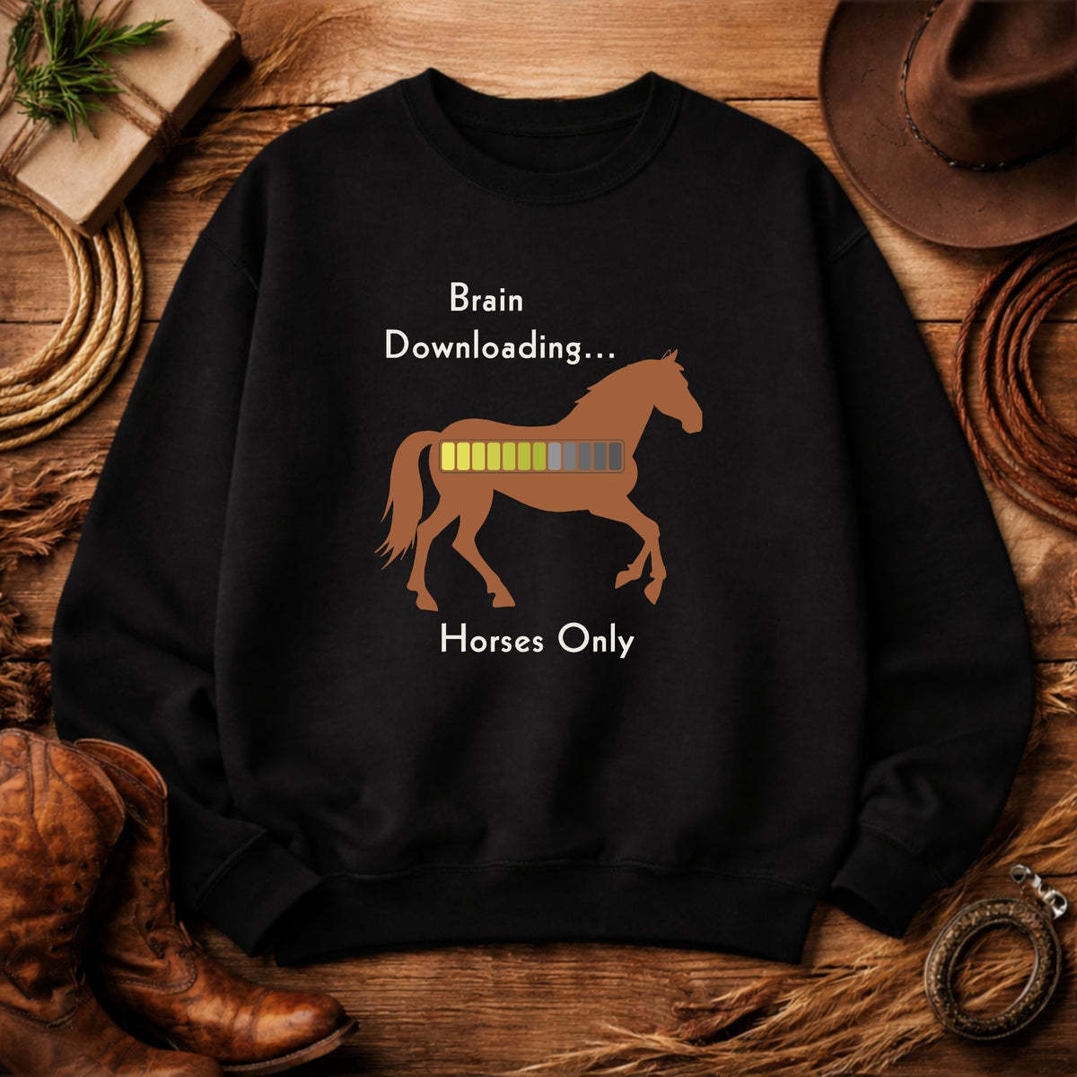 Brain Downloading Horses Sweatshirt – view 9