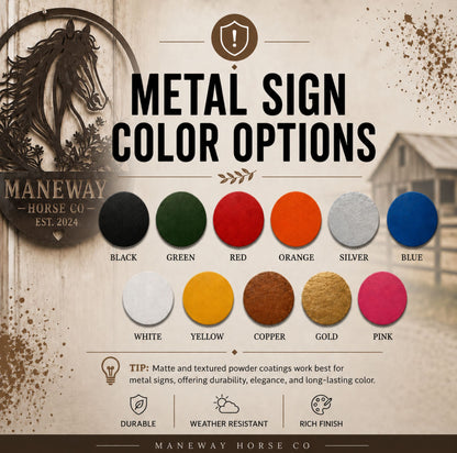 Horseshoe Metal Stall Sign – view 6