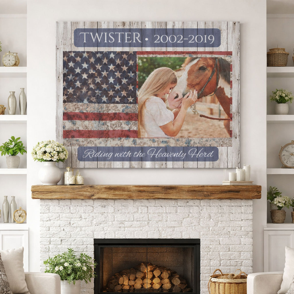 Heavenly Herd Flag Horse Memorial Canvas – view 2