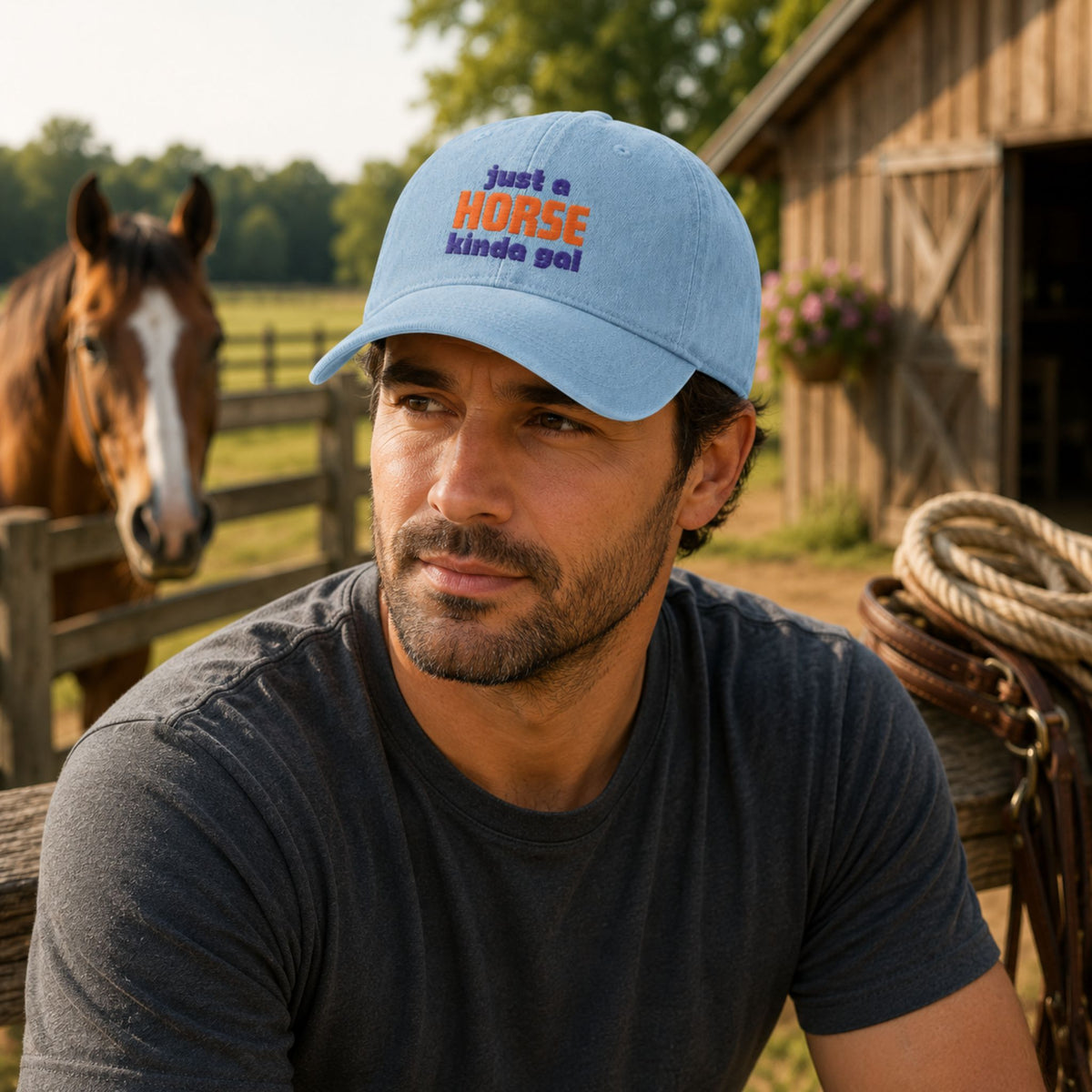 Just a Horse Kinda Gal Embroidered Cap – view 2
