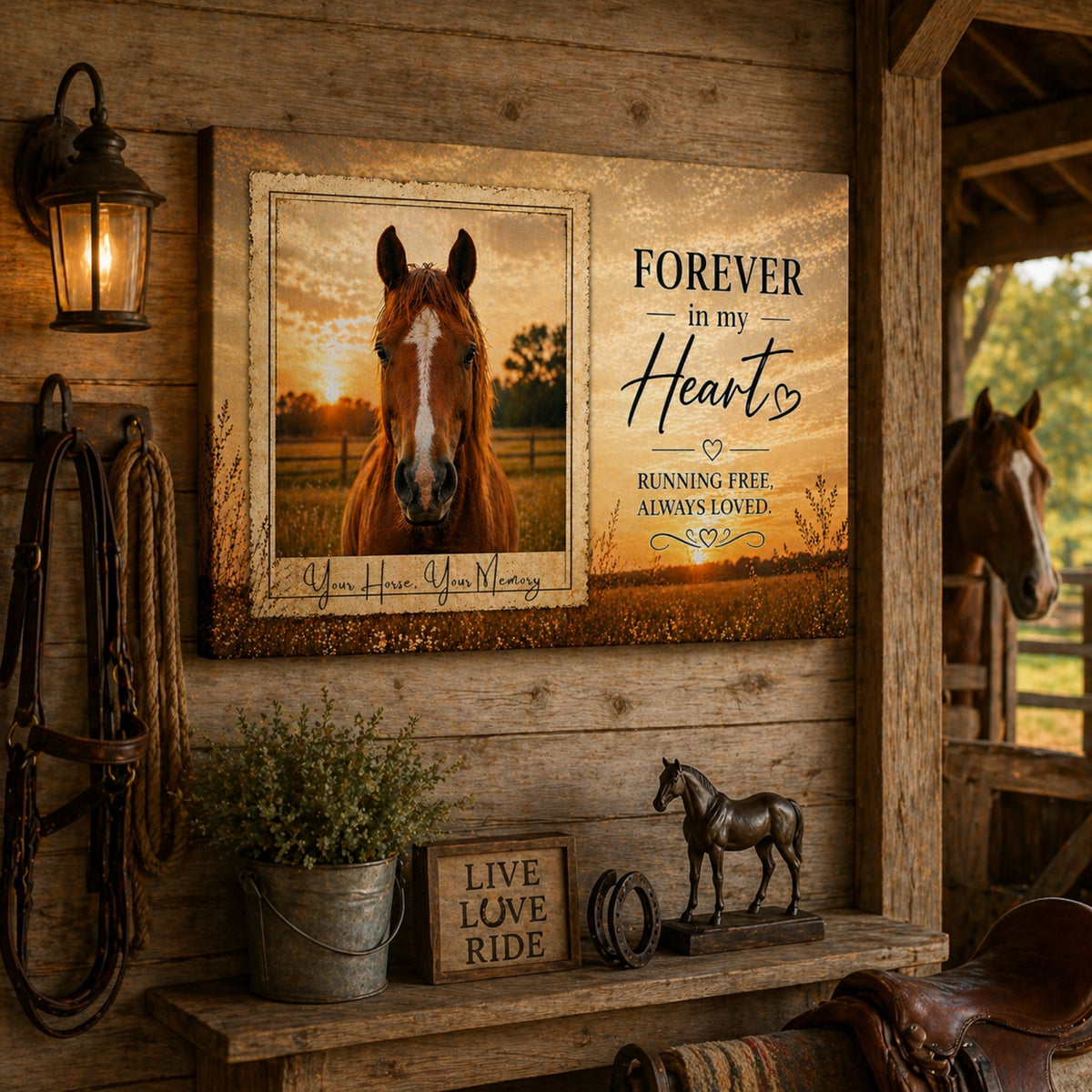 Forever in My Heart Horse Memorial Canvas – view 2