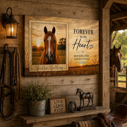 Forever in My Heart Horse Memorial Canvas – view 2