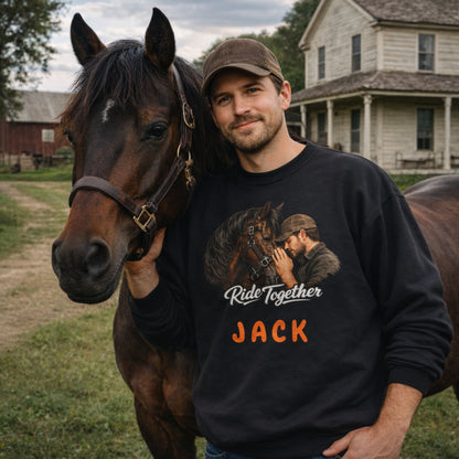Ride Together Personalized Horse Sweatshirt – view 2