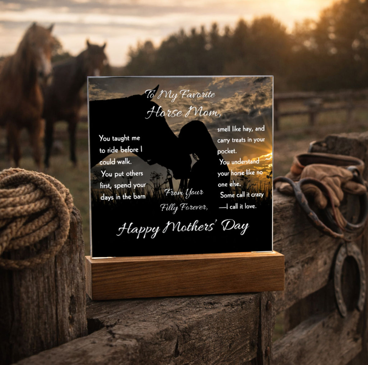Favorite Horse Mom Silhouette Plaque – view 2