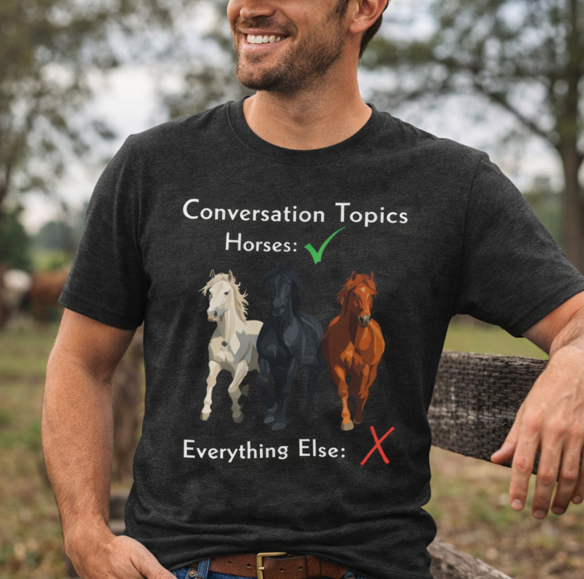 Horse Conversation Topics T-Shirt – view 2