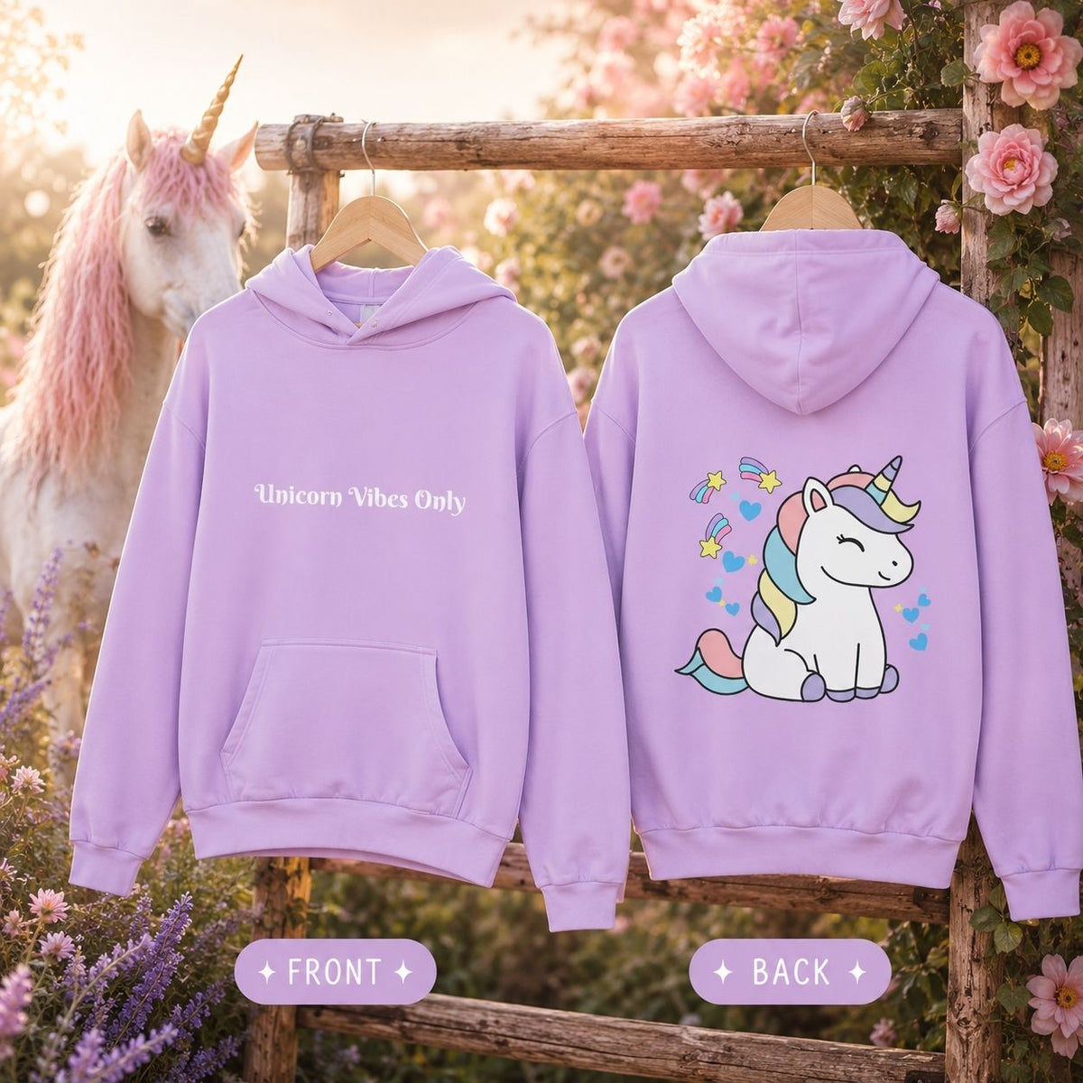 Unicorn Vibes Only Kids’ Hoodie