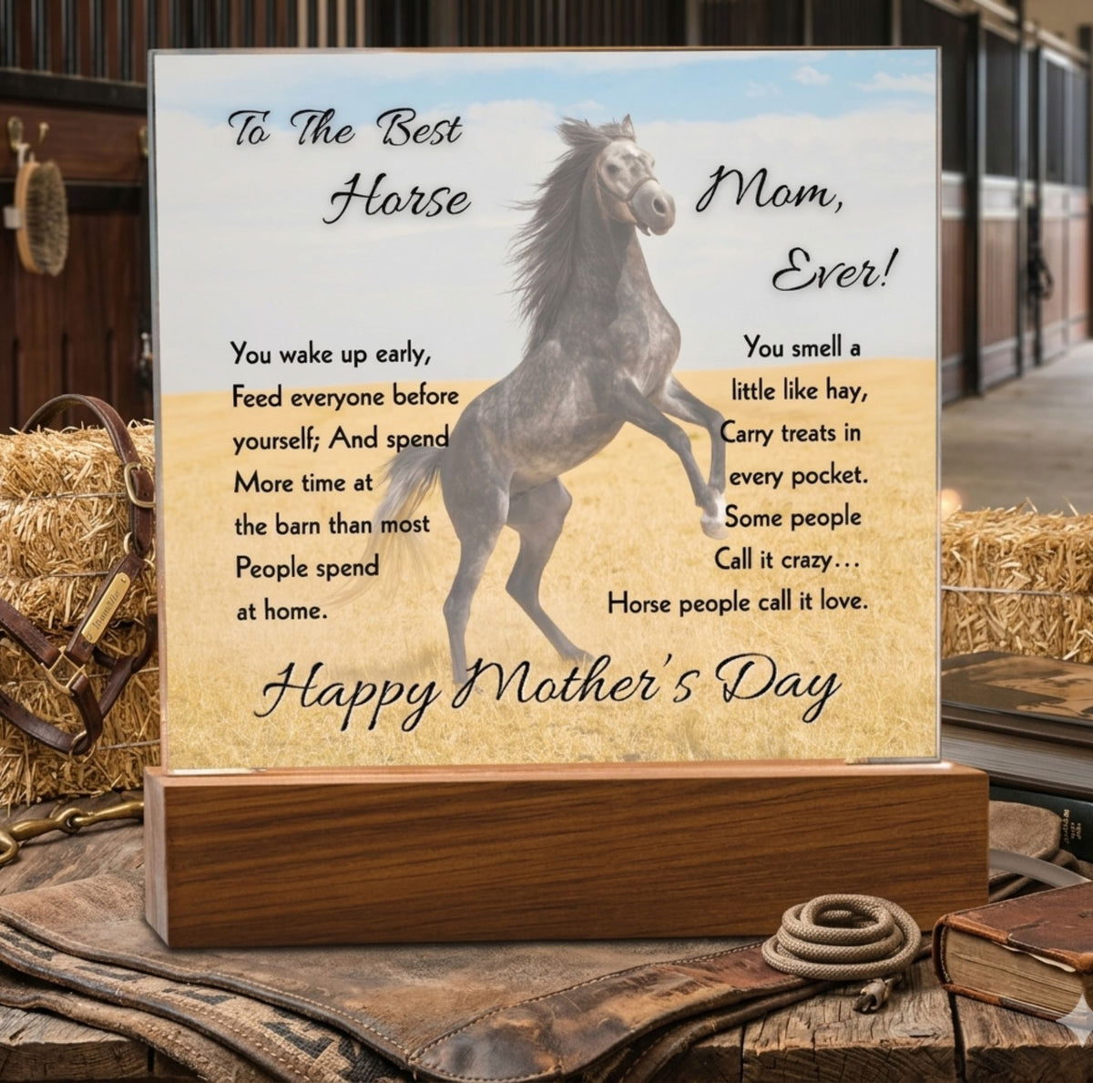 Best Horse Mom Rearing Horse Acrylic Plaque – view 3