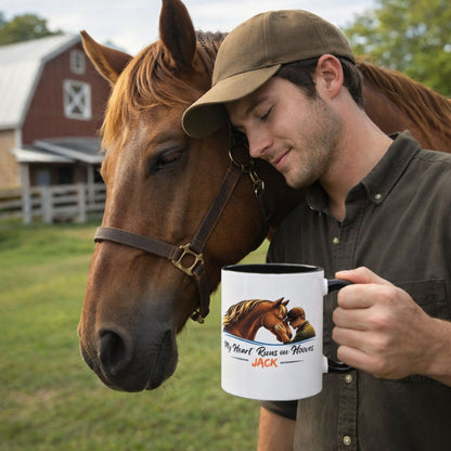 Heart Runs on Hooves Male Two-Tone Mug – view 2