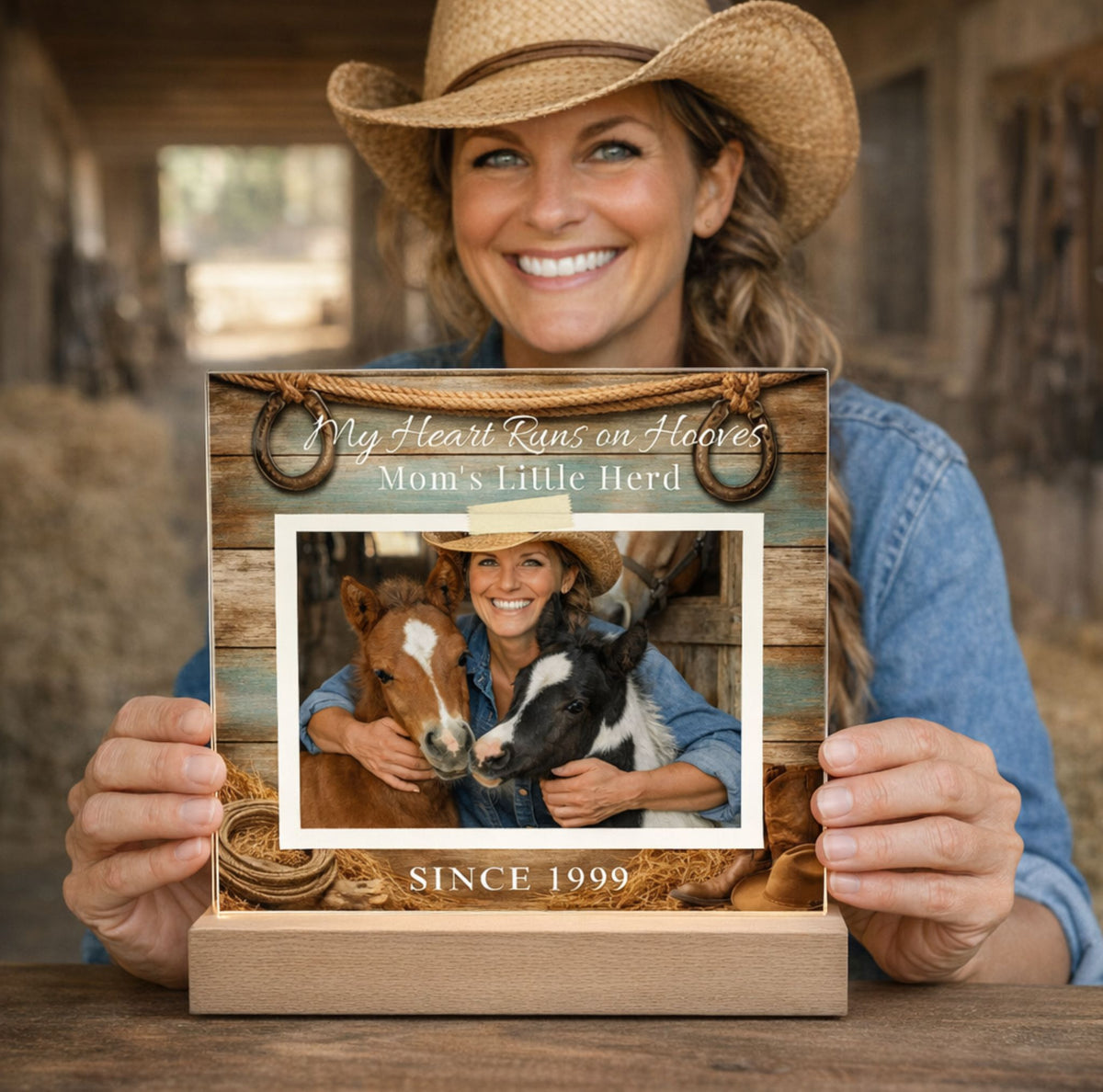Mom’s Little Herd Horse Photo Plaque – view 2