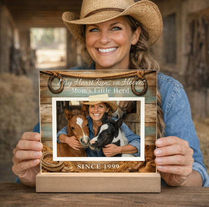 Mom’s Little Herd Horse Photo Plaque – view 2
