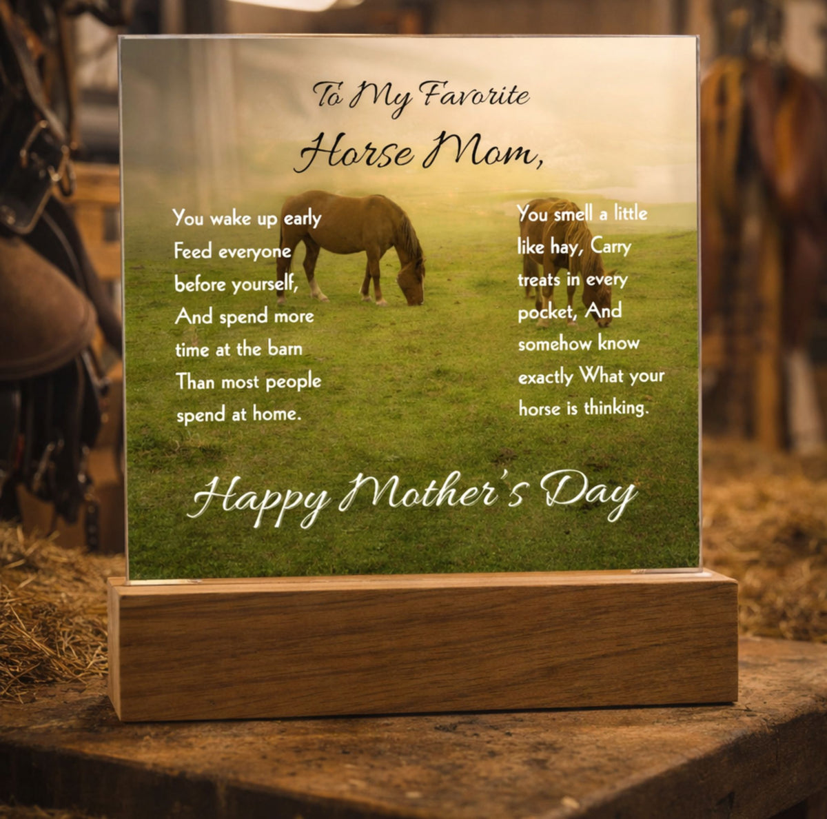 Favorite Horse Mom Meadow Acrylic Plaque – view 3