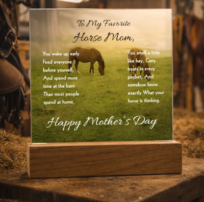 Favorite Horse Mom Meadow Acrylic Plaque – view 3