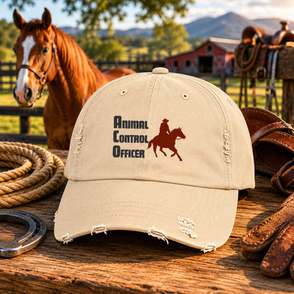 Animal Control Officer Horse Distressed Cap