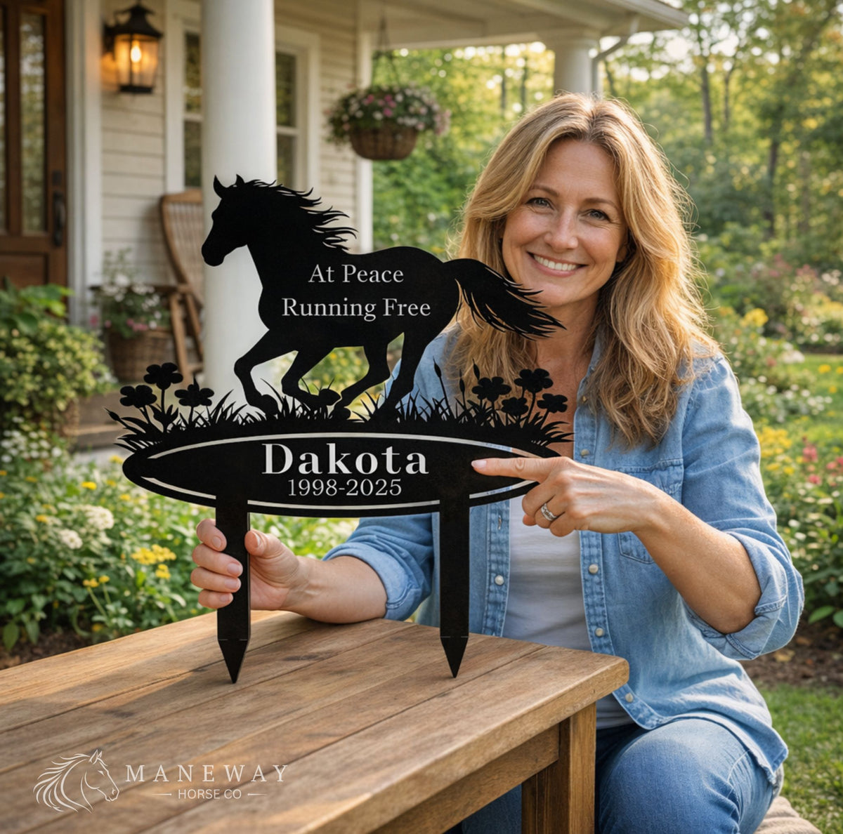 At Peace Horse Memorial Garden Stake – view 4