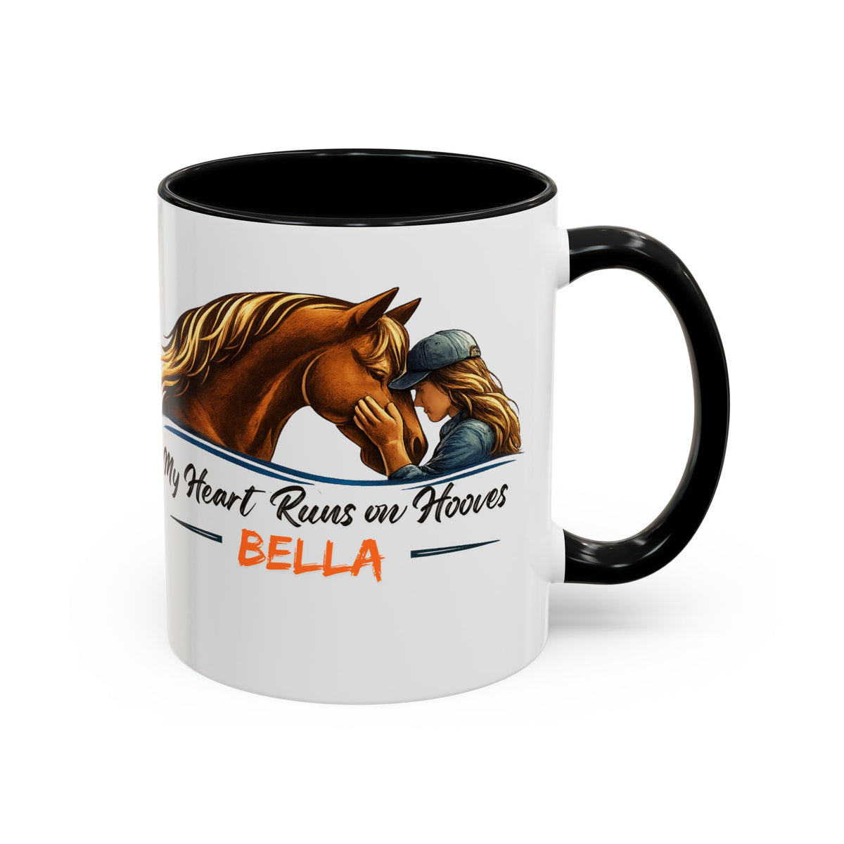 Heart Runs on Hooves Female Two-Tone Mug – view 4