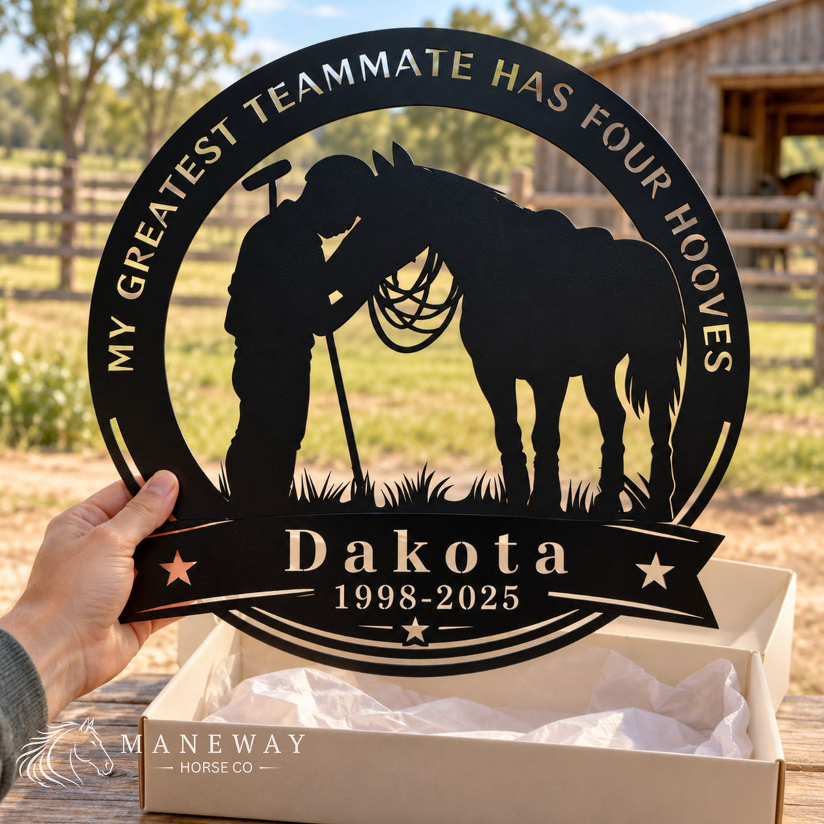 Personalized Polo Player Horse Memorial Sign