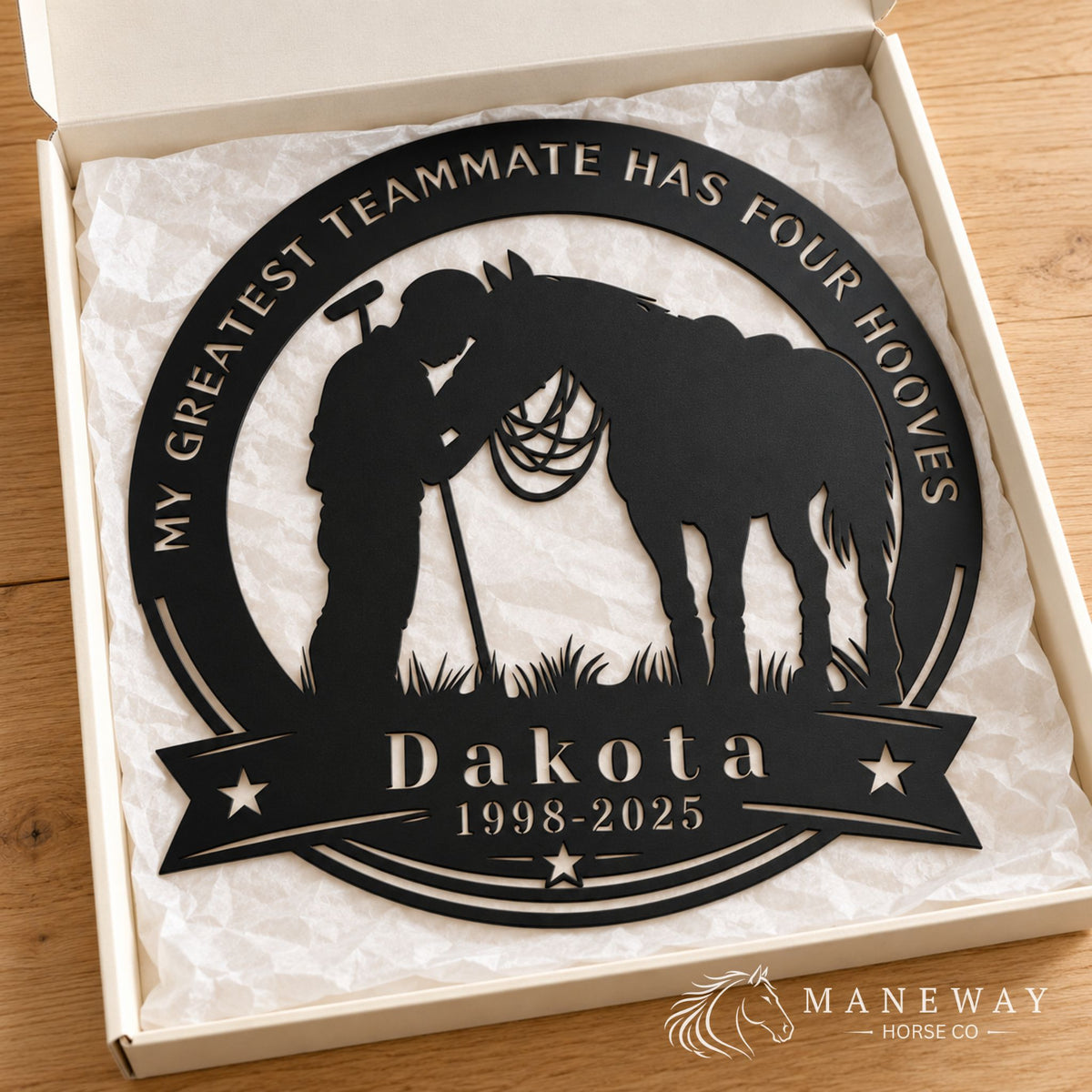Personalized Polo Player Horse Memorial Sign – view 3