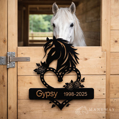 Floral Heart-Shaped Memorial Metal Stall Sign – view 3