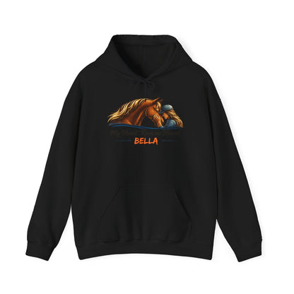 Personalized Heart Runs on Hooves Hoodie – view 7
