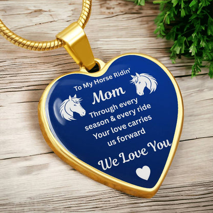 Horse Ridin Mom Heart-Shaped Necklace – view 3