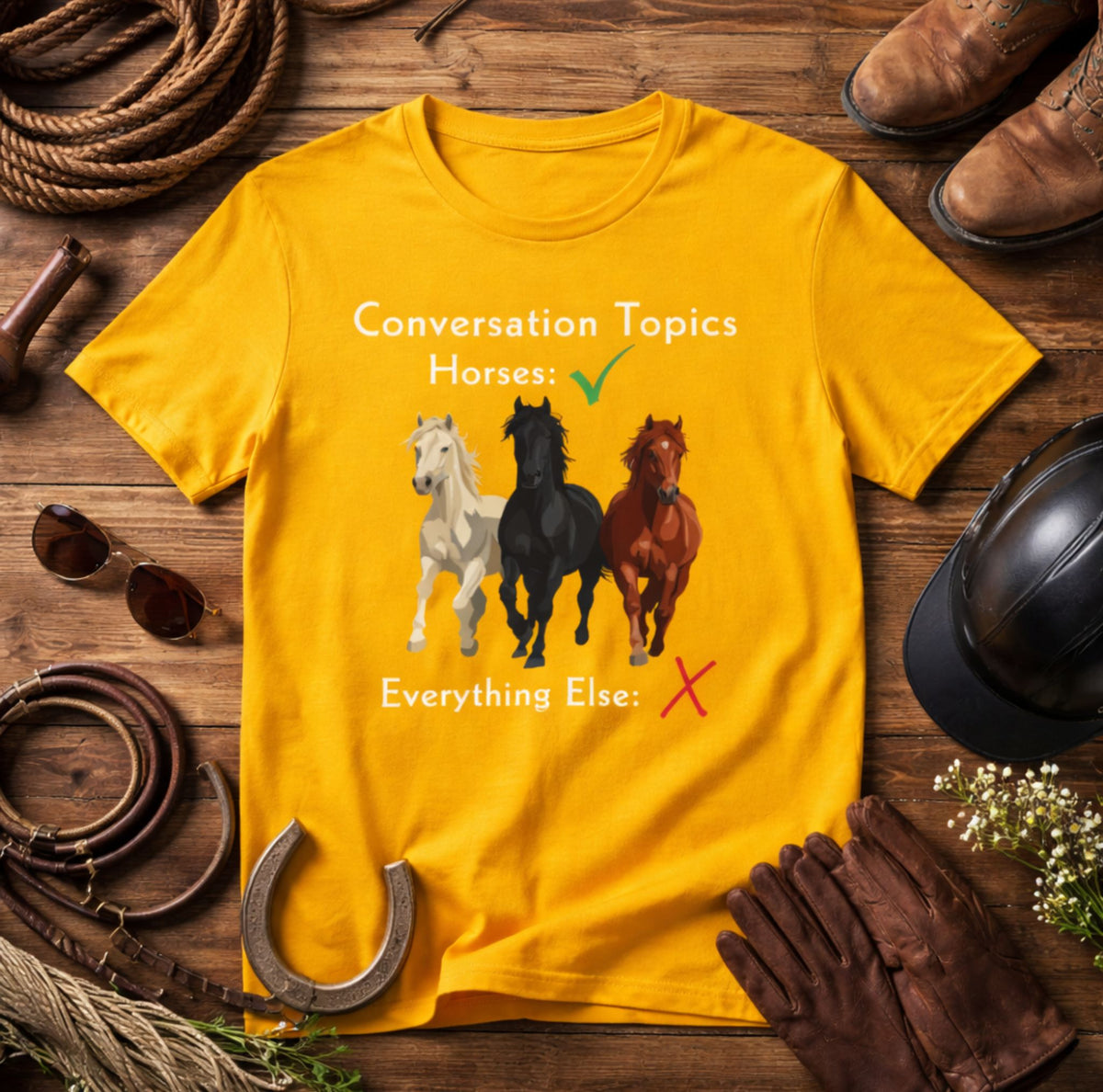 Horse Conversation Topics T-Shirt – view 3