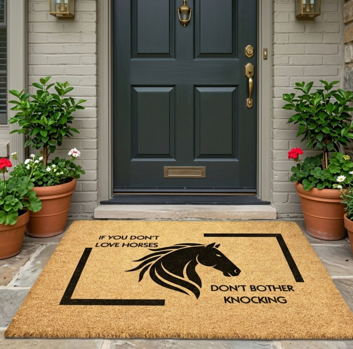 Funny Horse Welcome Doormat - If You Don’t Love Horses Don’t Knock Horse Lover Mat – view 3