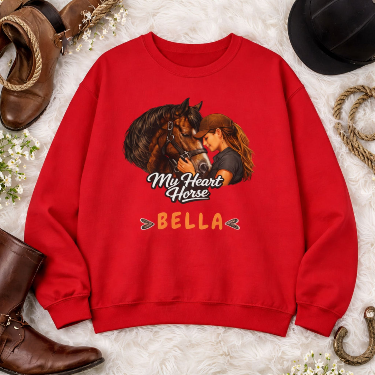 My Heart Horse Personalized Sweatshirt – view 4