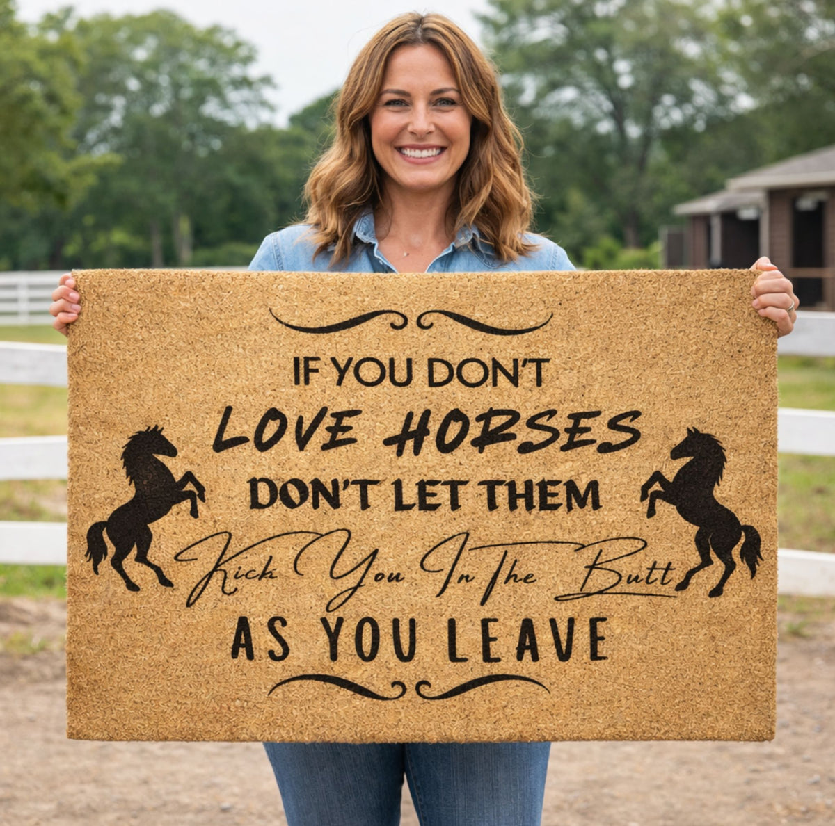 Funny Horse Doormat Gift for Horse Lovers Farmhouse Entry Rug – view 4