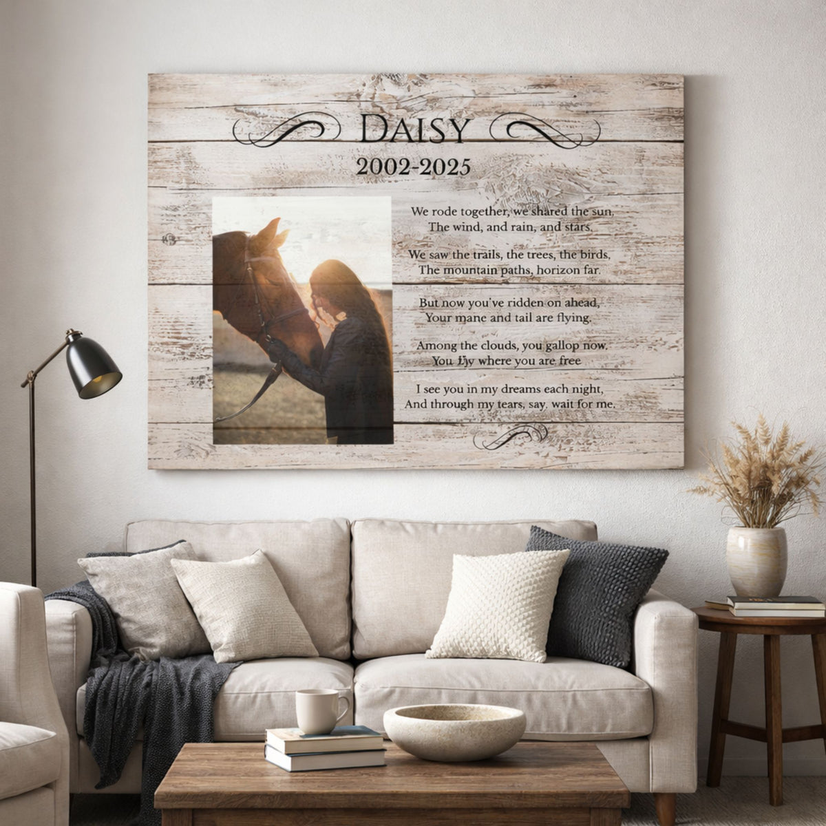 Daisy Horse Memorial Photo Canvas – view 2