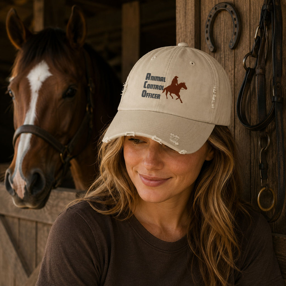 Animal Control Officer Horse Distressed Cap – view 3