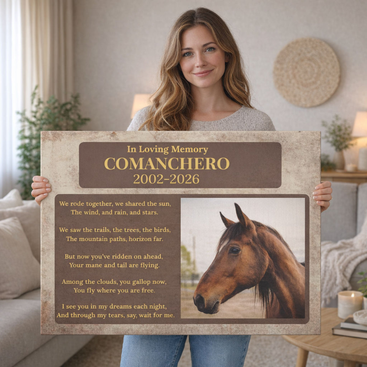 Comanchero Horse Memorial Photo Canvas – view 2