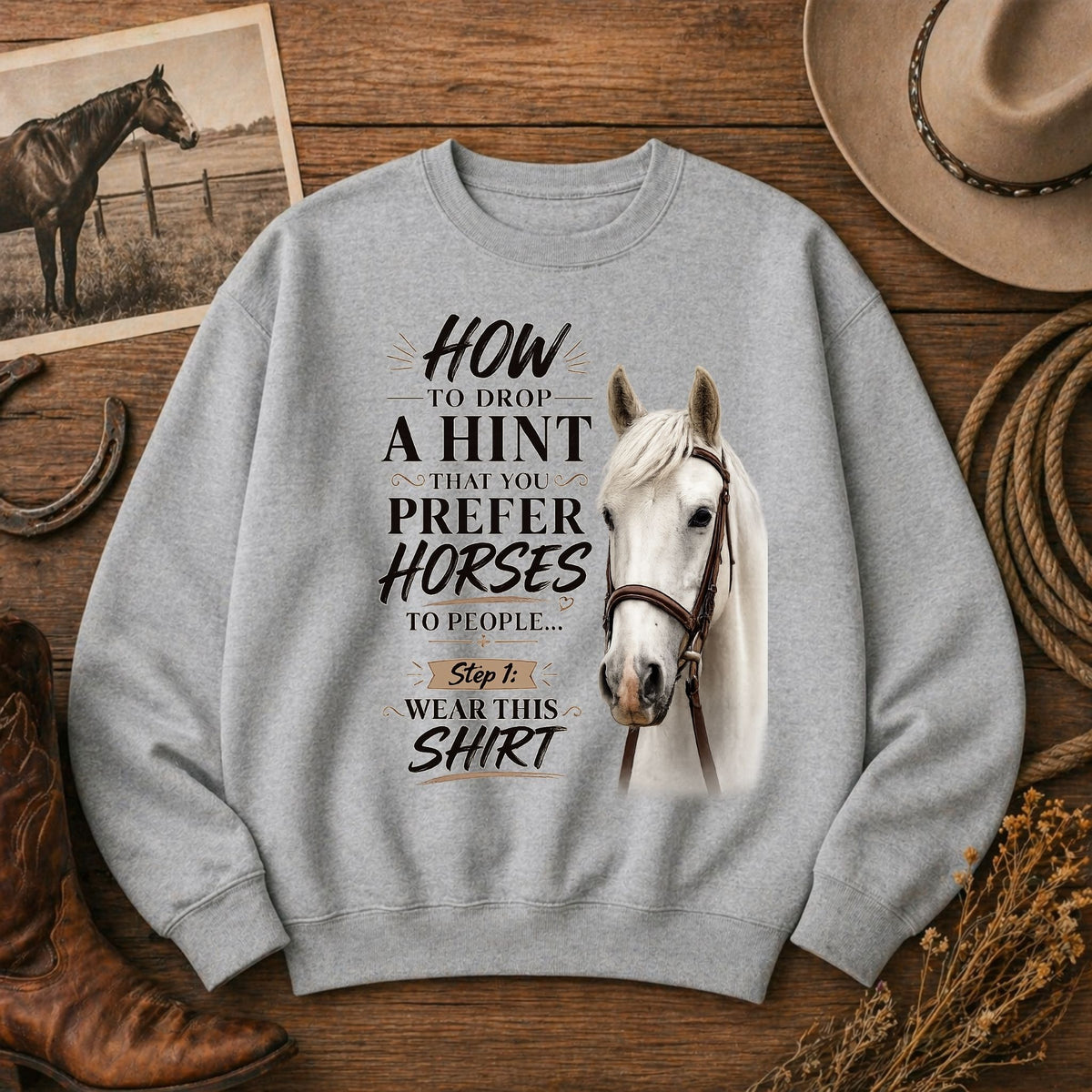 Prefer Horses Sketch Sweatshirt – view 3