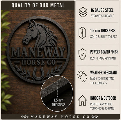 Galloping Oval Horse Memorial Stall Sign – view 7