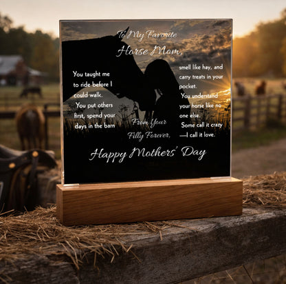 Favorite Horse Mom Silhouette Plaque – view 3