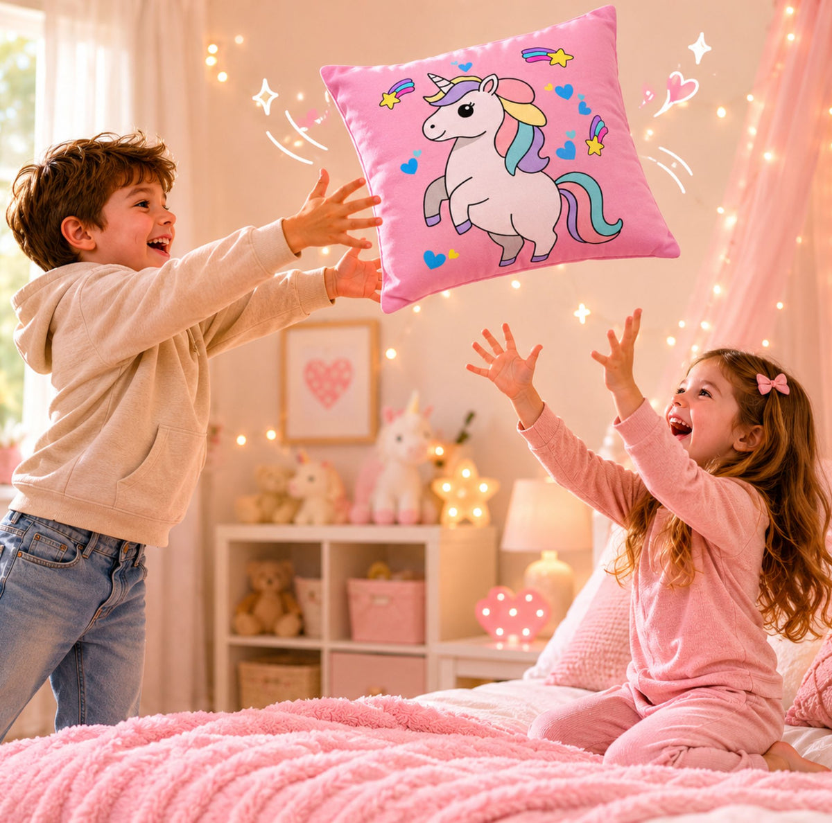 Prancing Unicorn Pillow Cover
